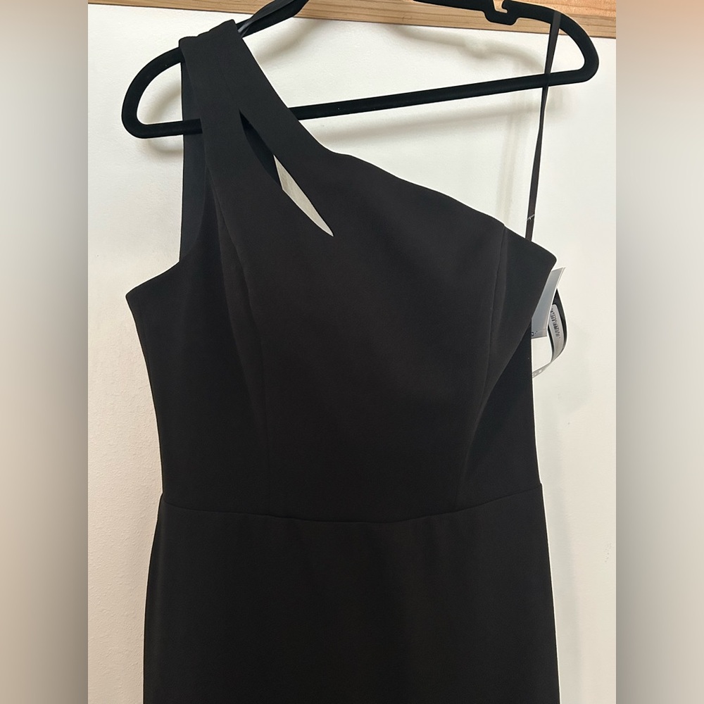 Xscape Black One-Shoulder Evening Dress